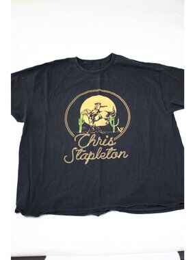 Chris Stapleton Graphic Tee Black Western Cowboy Rider Design Short Sleeve Unise
